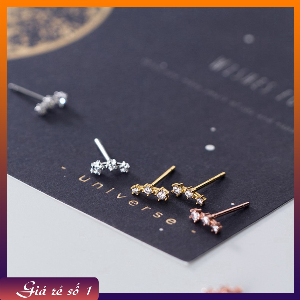 Bông tai trang sức 3 ngôi sao nhỏ đính đá | những mẫu bông tai đẹp