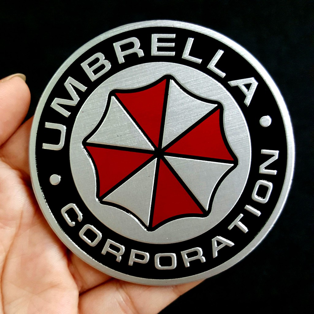 Miếng dán kim loại logo UMBRELLA CORPORATION đường kính 7.5cm