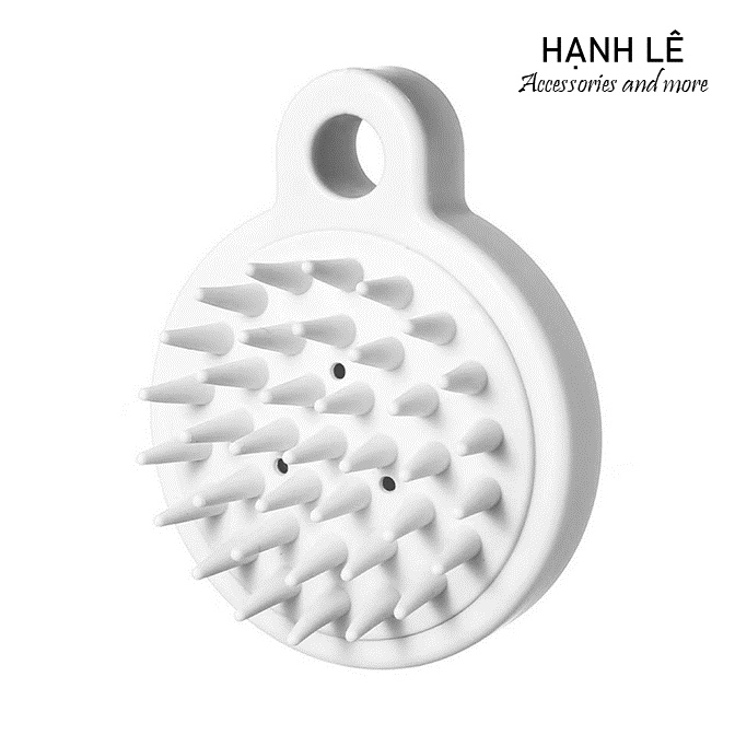 Lược gội đầu silicon massage tròn gỡ rối tiện lợi màu trắng