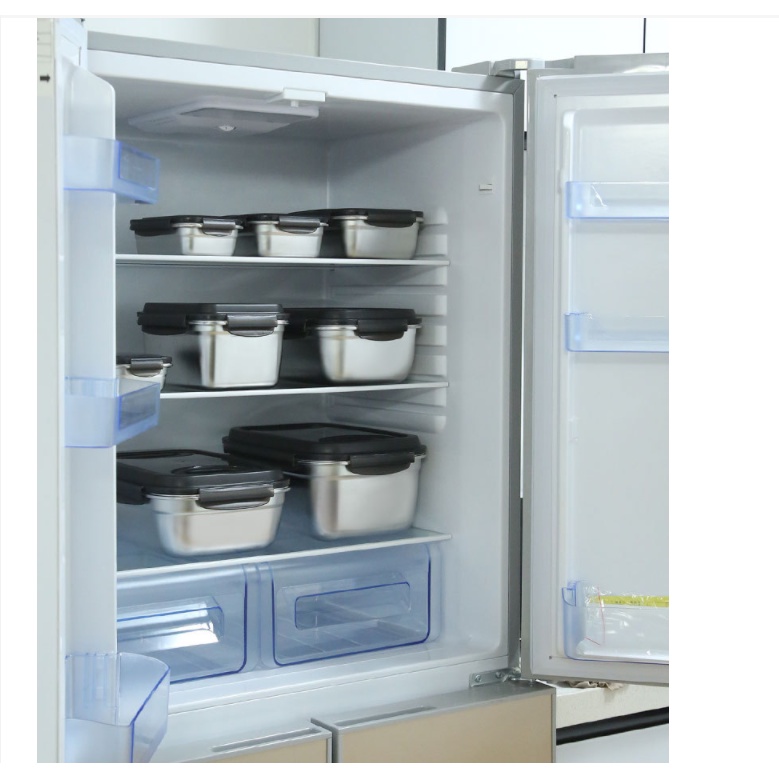BỘ 3 Hộp INOX SUS 304 NẮP ĐẬY KÍN CHỐNG RÒ RỈ BẢO QUẢN THỰC PHẨM LUÔN TƯƠI NGON TRONG TỦ LẠNH