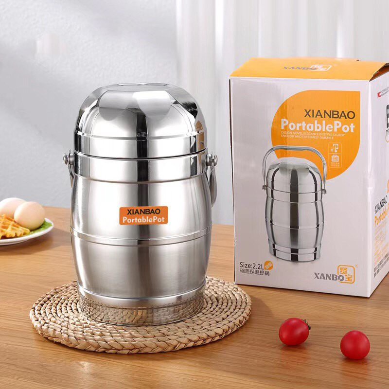 Cặp lồng giữ nhiệt, hộp đựng cơm giữ nhiệt xinbao loại 2.2L