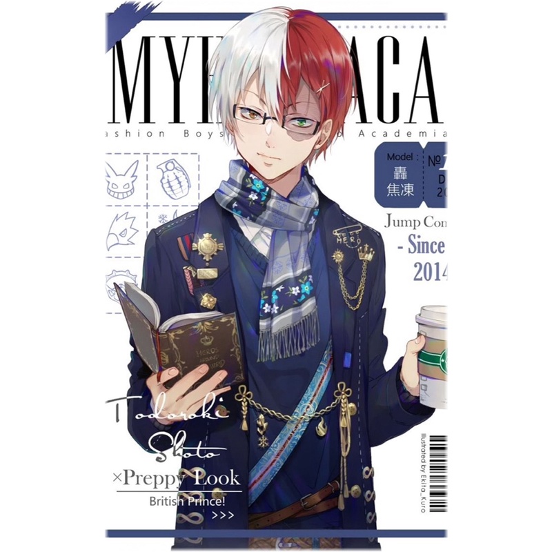 Ảnh card bo góc in hình BOKU NO HERO ACADEMIA ver TẠP CHÍ - Học Viện Anh Hùng thẻ bo viền 5*8cm