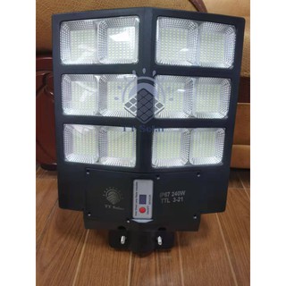 Đèn năng lượng mặt trời liền thể 240W , 2 chế độ sáng tự động , remote điều chỉnh sáng liên tục