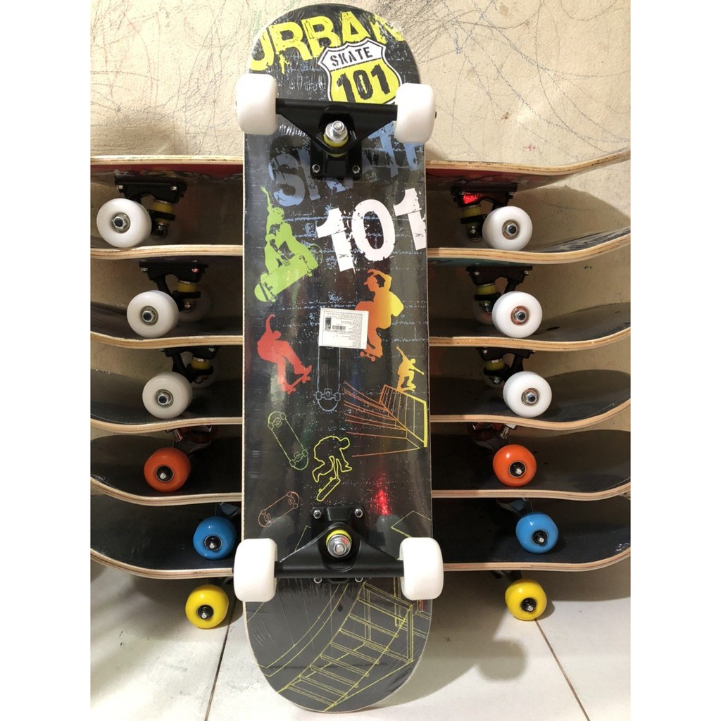 [Hàng chính hãng] Ván Trượt Cao Cấp Skateboard Mặt Nhám Đen Bánh Đục