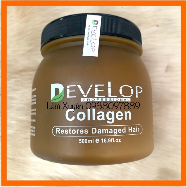 Hấp dầu tóc Develop collagen siêu phục hồi tóc nát, tóc hư hủ 500ml chính hãng