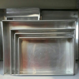 Khay nhôm nướng chữ nhật cao 3cm và 5cm (size 24cm đến 32cm)