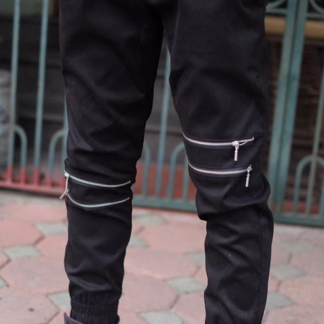 Quần Jogger Kaki Thể Thao Khóa Gối Nam Nữ