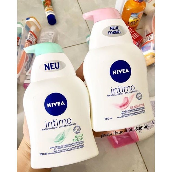 Dung Dịch Vệ Sinh Phụ Nữ Nivea Intimo 250ml an toàn dịu nhẹ [nhập Đức chính hãng]