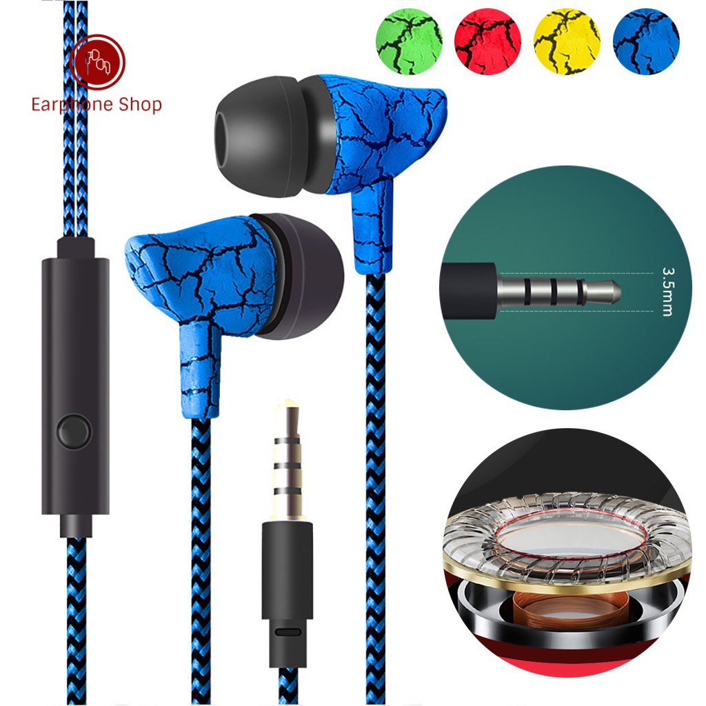 Tai Nghe Nhét Tai Jack 3.5mm Âm Thanh Siêu Trầm Chống Ồn Có Micro