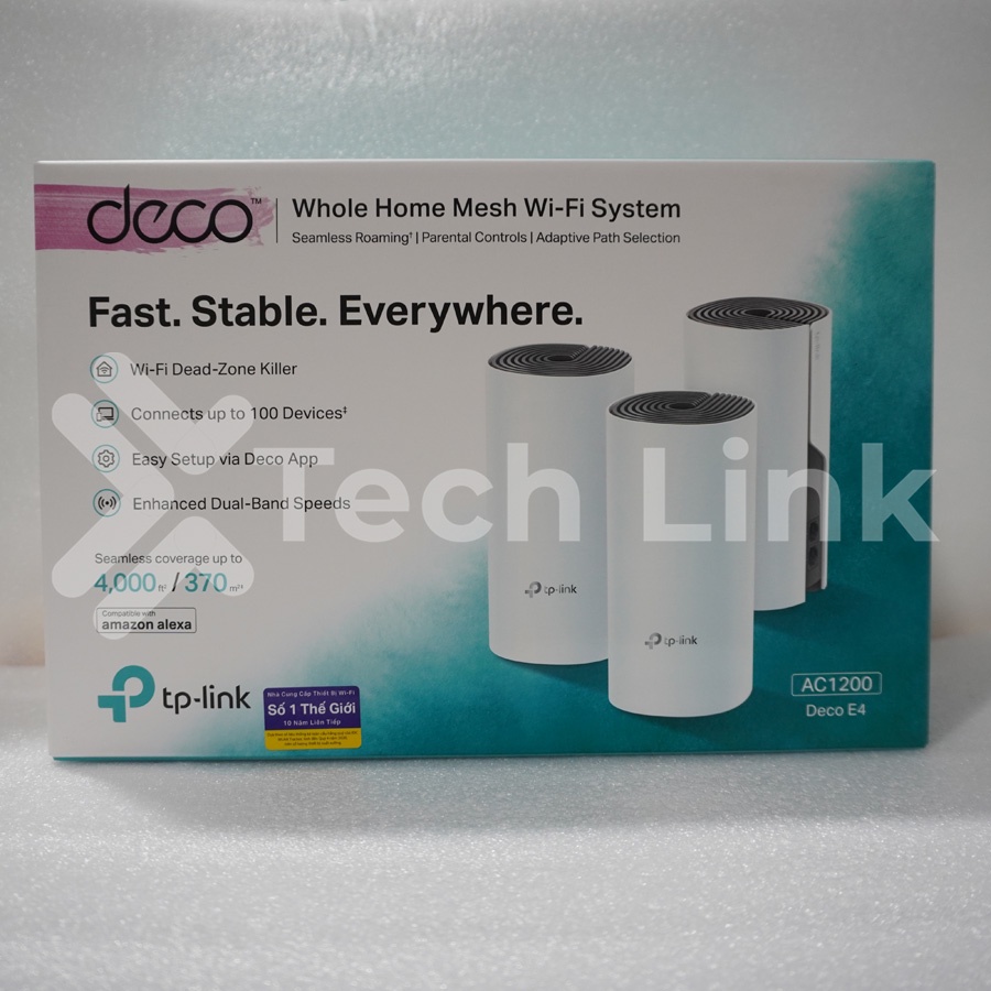 [Hỏa tốc] Hệ Thống Wi-Fi Mesh TP-Link Deco E4 Dành Cho Gia Đình Chuẩn AC1200