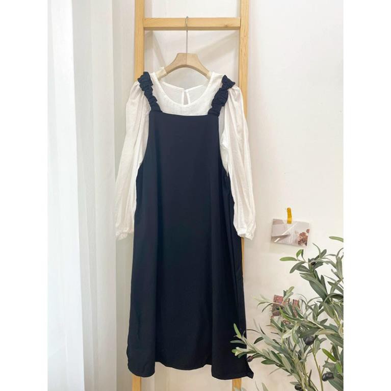 Sét Váy Yếm Dáng Baby Doll- Kèm Áo Trắng Hàng Quảng Châu Y818 -Teen 888