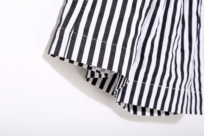 Quần short ống rộng lưng cao họa tiết kẻ sọc thời trang trẻ trung cho nữ