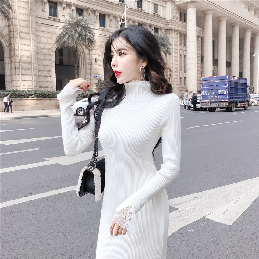 Đầm dáng ôm len tay dài Emilyshop