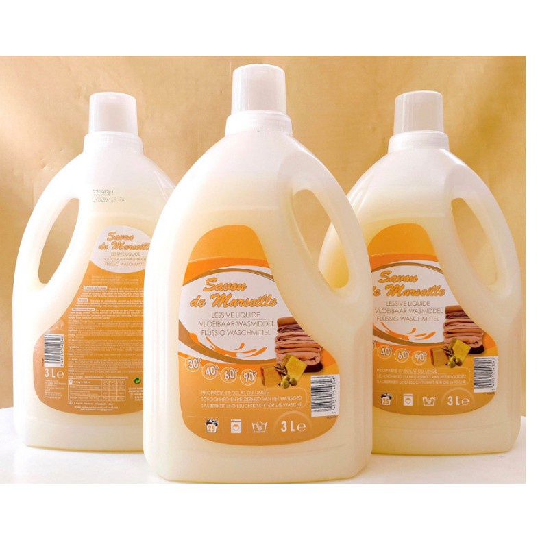 Nước giặt Savon de Marseille dung tích 3L, hương nước hoa Pháp nhẹ dịu