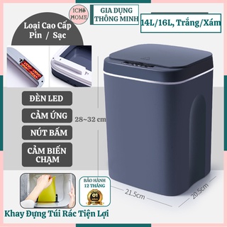 Thùng Rác Thông Minh Cảm Ứng HOUSEWARE Cao Cấp Tự Động Đóng Mở 16L 14L, Khử Khuẩn Chống Nước[ Bảo Hành 12 Tháng ]