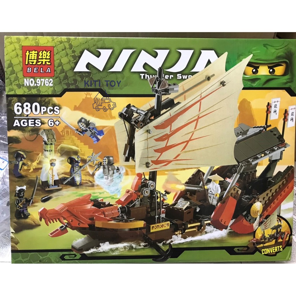 Lắp ráp thuyền rồng ninjago Bela 9762