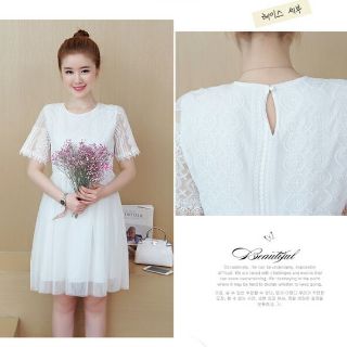 Đầm bầu voan xếp ly