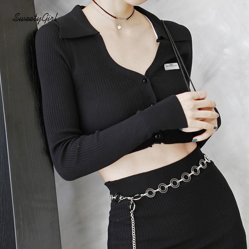 Áo Sơ Mi Tay Dài Cổ Chữ V Cài Nút Màu Sắc Trơn Cho Nữ