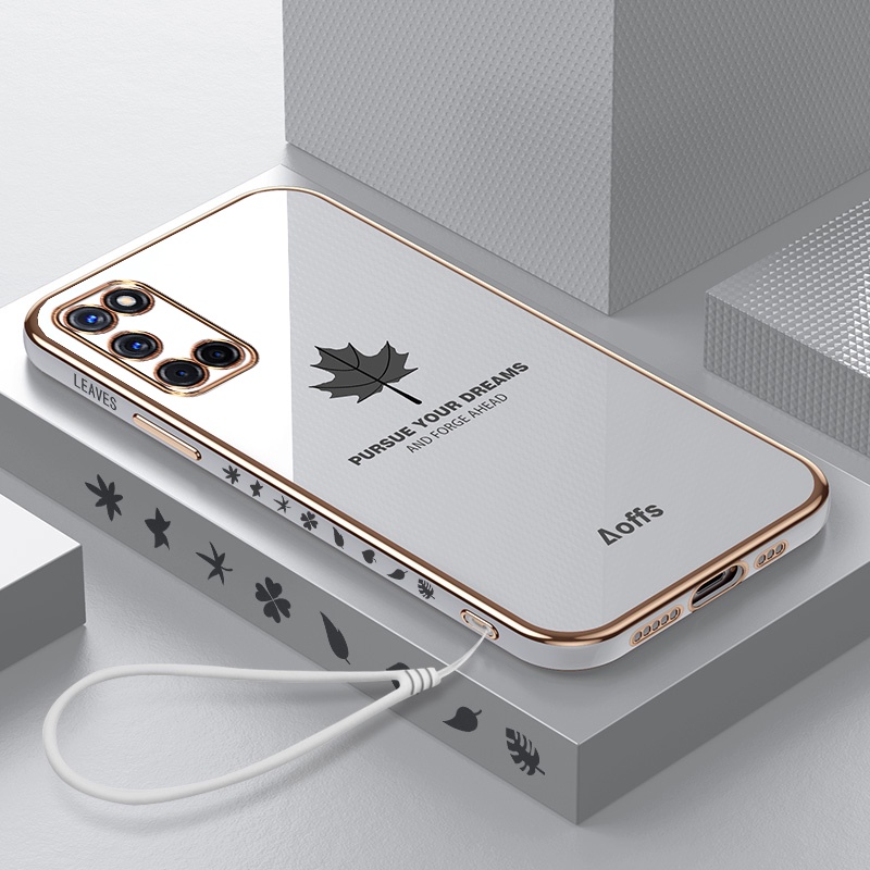 QIANZI Ốp Lưng mềm chống sốc hình lá phong thích hợp cho OPPO A74 (4G) OPPO A92 A52 OPPO A93 A94 OPPO A95 (4G) A16K A16E