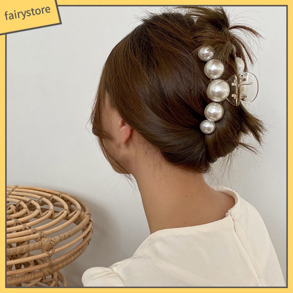 Kẹp Tóc Đính Ngọc Trai Giả Bằng Nhựa Thời Trang