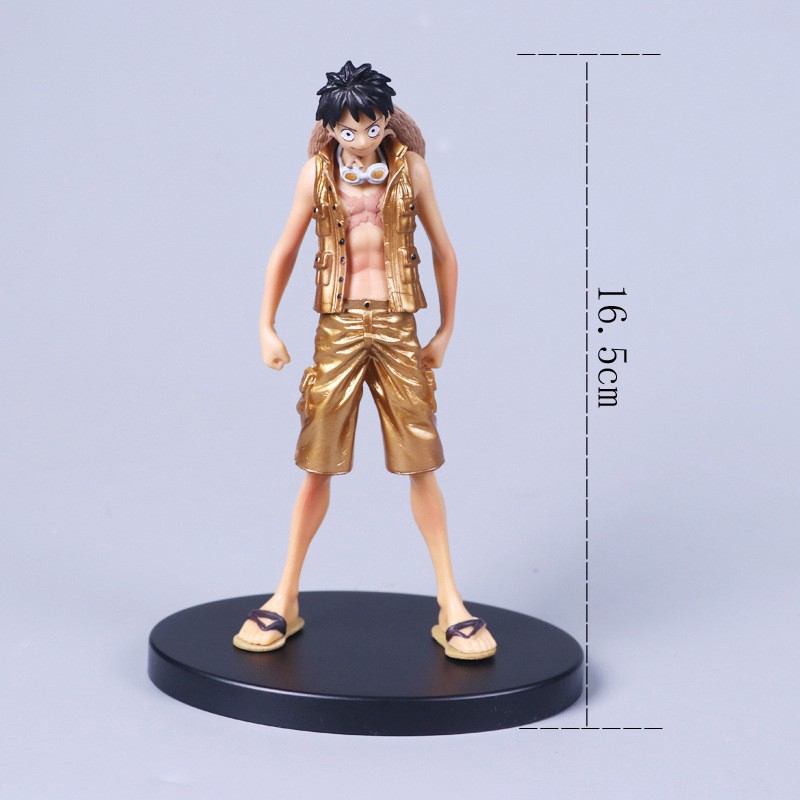 Bộ Mô Hình Team Luffy One Piece 9 Nhân Vật Mạ Vàng Cao Cấp ~20cm