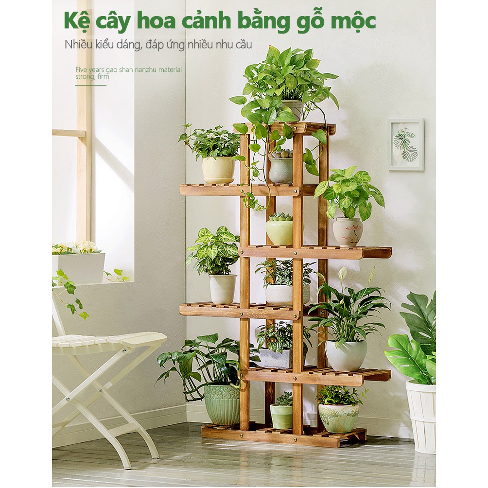 Kệ gỗ để chậu hoa giá để hoa cảnh kệ trang trí chậu cây bày phòng khách phòng ăn ban công quán cà phê FU157