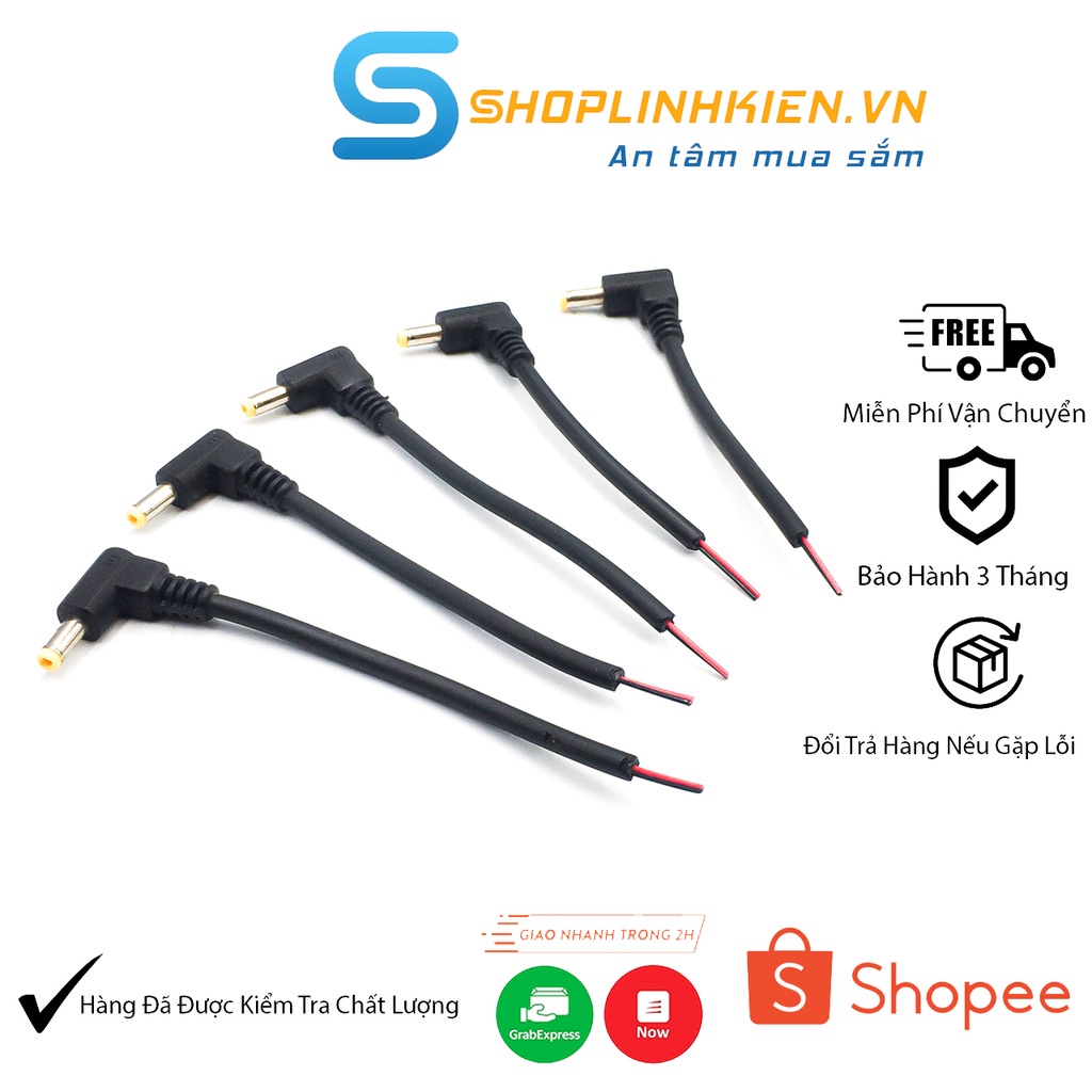 Dây DC Đực 4.0x1.7MM Dài 7CM Loại Cong DC4.0*1.7MM dùng chuyển nguồn - ShopLinhkienM2M