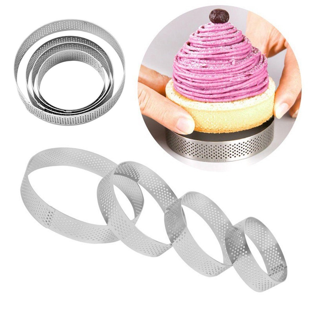 Khuôn Làm Bánh Mousse / Mousse Tráng Miệng Hình Tròn Thiết Kế Đục Lỗ Tùy Chỉnh Tiện