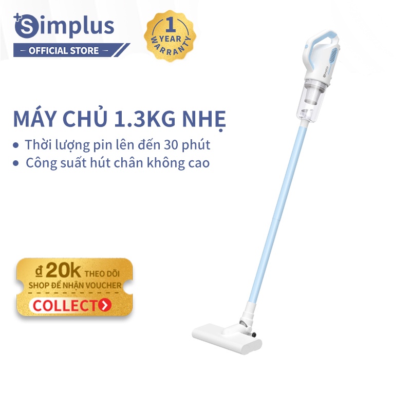 Máy hút bụi Simplus không dây nhỏ gọn tiện lợi lực hút mạnh 9000PA dễ dàng hút lông thú cưng