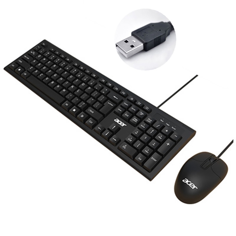 Bộ chuột bàn phím máy tính văn phòng - Chuột máy tính có dây chính hãng Acer