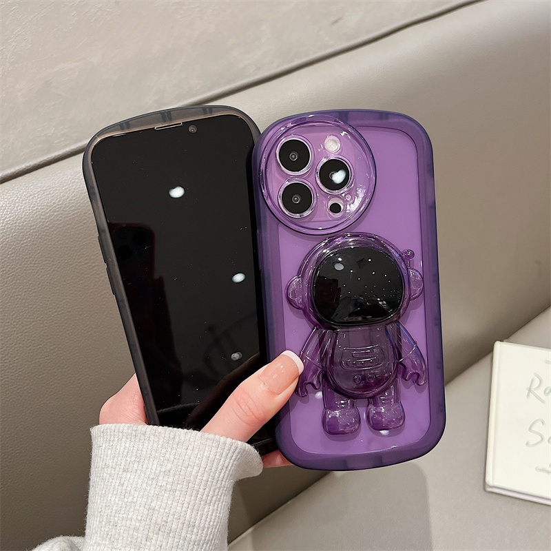 Ốp Điện Thoại Mềm Chống Sốc Chống Rơi Có Giá Đỡ Hình Phi Hành Gia Cho i-phone11 12 13PROMAX i-phoneX XS XR XSMAX 7 / 8plus