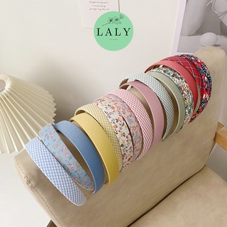 Bờm tóc retro họa tiết trơn , cài caro phong cách Hàn Quốc