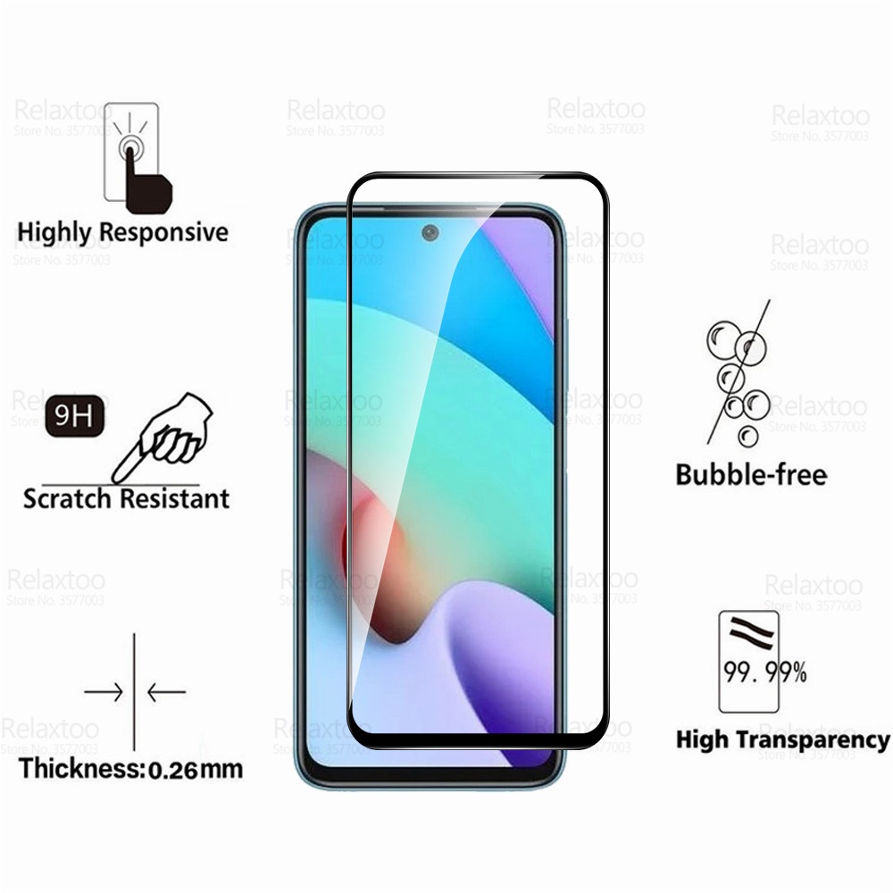 Set 2 kính cường lực 9D bảo vệ toàn màn hình cho Xiaomi Redmi 10 Redmi10 Redme Readmi 10