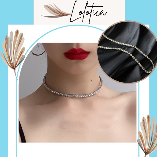 Dây chuyền choker đính đá sang chảnh - vòng cổ nữ chocker necklace cá tính - phụ kiện - Lolotica