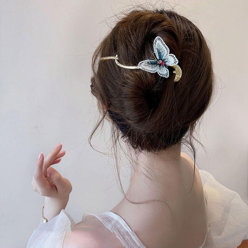 Kẹp Tóc Đuôi Ngựa Hình Bướm / Ếch Đơn Giản Thời Trang Giá Đỡ