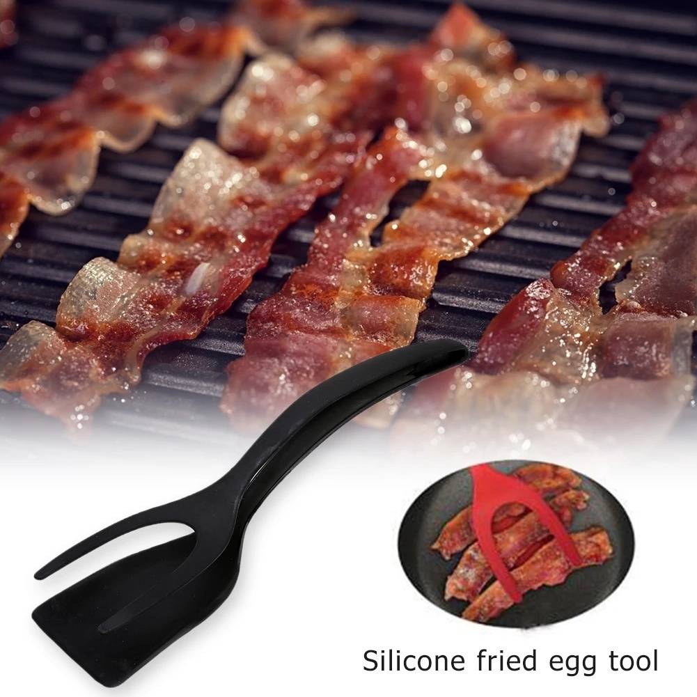 Xẻng Chiên Trứng / Pizza / Bít Tết Bằng Silicone 2 Trong 1 Chống Dính Tiện Dụng Cho Nhà Bếp