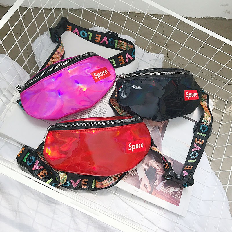 Túi đeo hông chất liệu da bóng cho bé