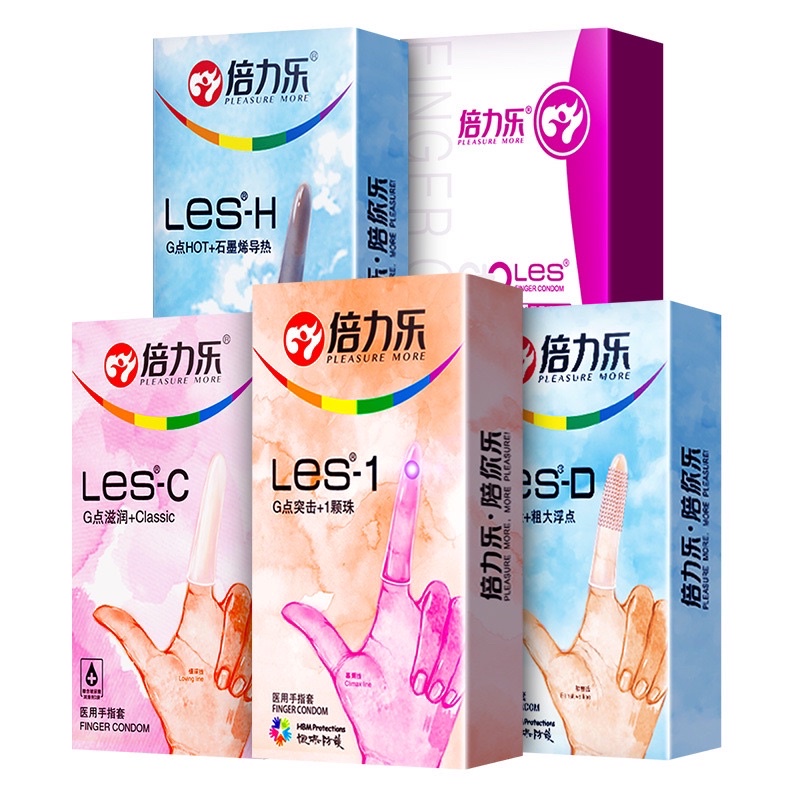 Bao cao su ngón tay HBM Les-1 hạt bi tái sử dụng 6bcs + 2 ngọc trai