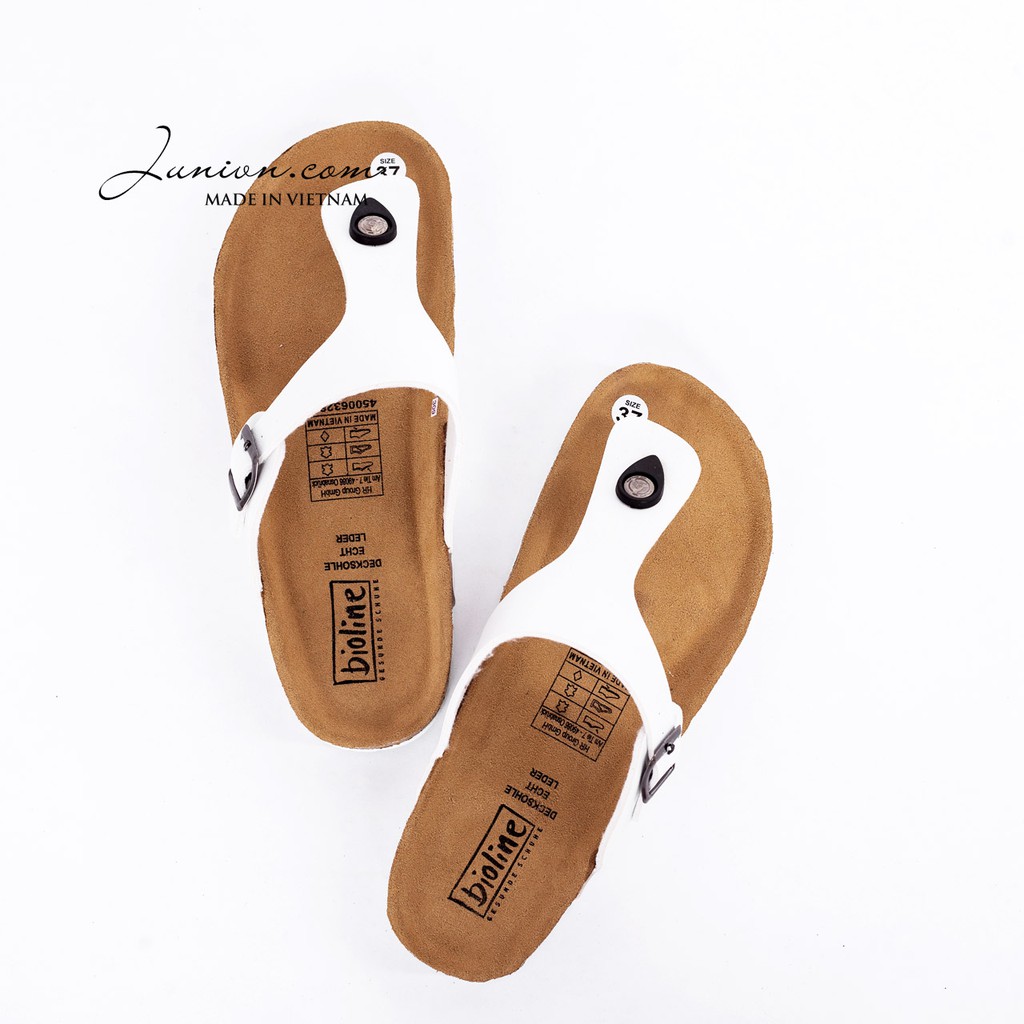 [DA PU-CHỐNG NƯỚC] PU07- Dép sandal xỏ ngón Unisex da PU, đế trấu Bioline Birken - Xuất khẩu châu Âu - Juni Store