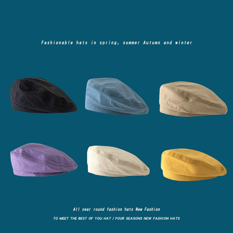 Mũ nồi bát giác 22111 mỏng phong cách Anh / Hàn thời trang xuân hè dễ phối đồ