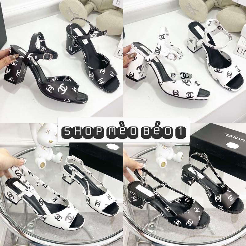 Sandal hở mũi quai ngang gót trụ fullbox