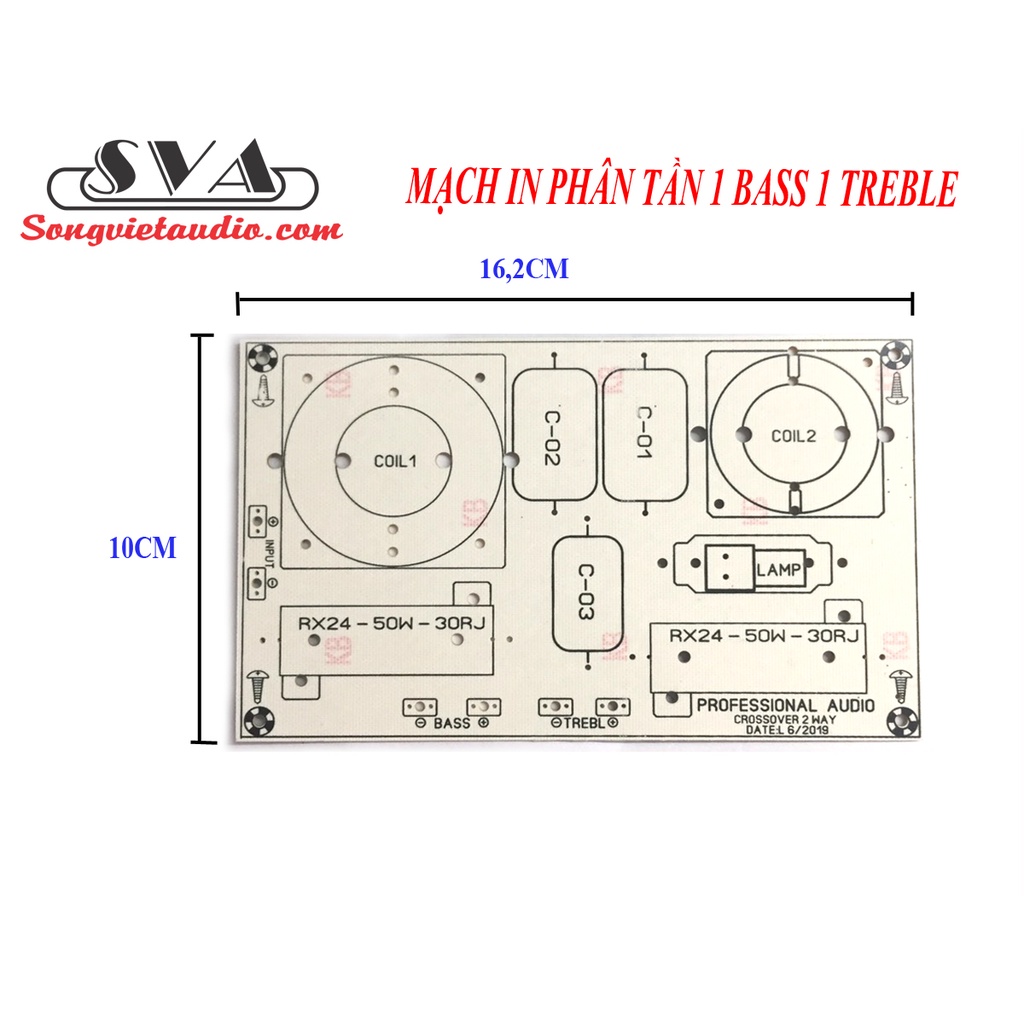 MẠCH IN, MẠCH PCB, MẠCH PHÂN TẦN 1 BASS 1TREBLE - 1 BOARD