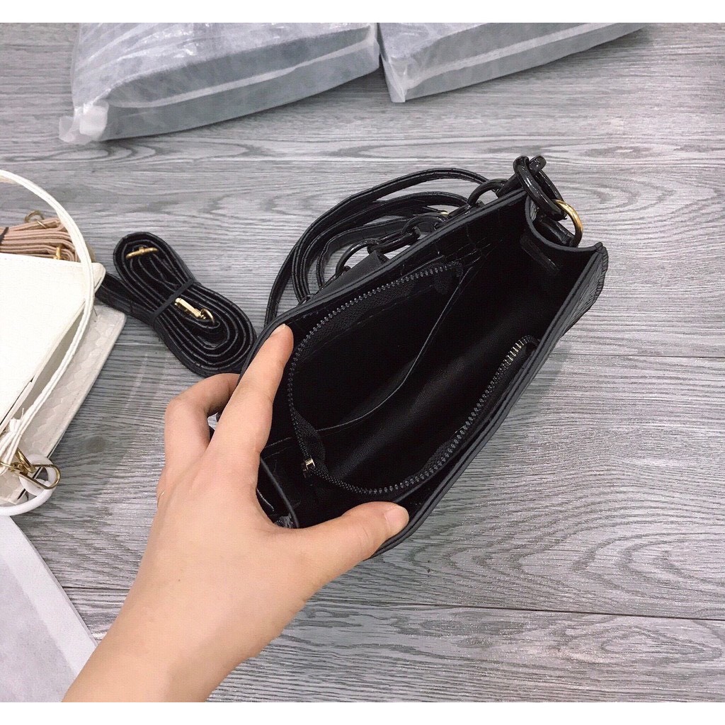 Túi Xách Kẹp Nách Da Rắn Dáng Thuyền Phối Xích, Túi Xách Nữ Dây Da Đeo Chéo Quảng Châu Siêu Hot - Chan Bag CB335