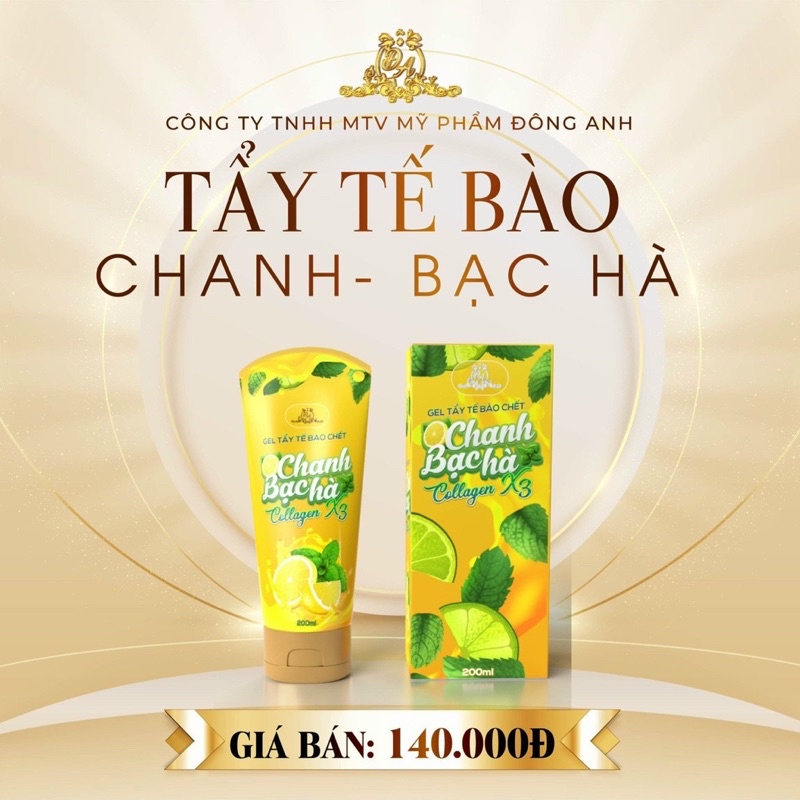 TẨY TẾ BÀO DA CHẾT CHANH COLLAGEN X3 BẠC HÀ CHAI 200ML