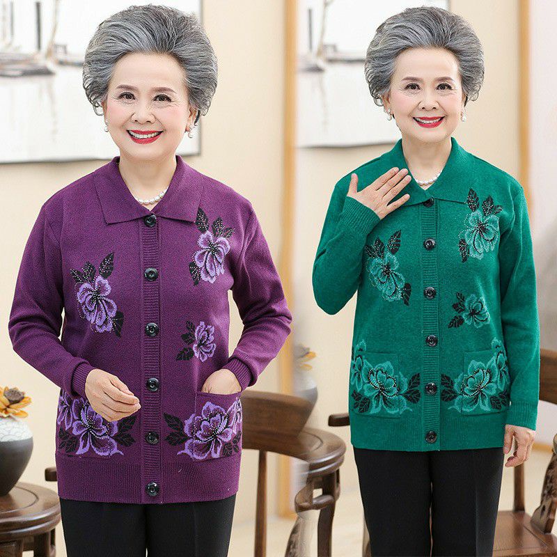 2023_ Áo Len Cổ Bẻ Cài Cúc Trung Niên