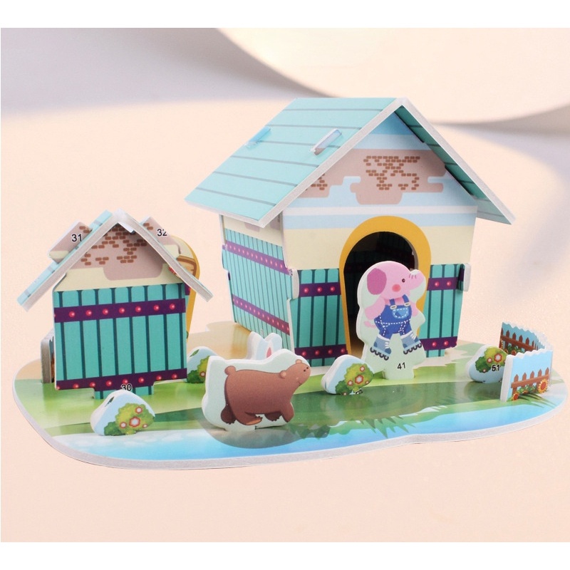 Đồ chơi lắp ghép hình ngôi nhà 3D cho trẻ em DIY