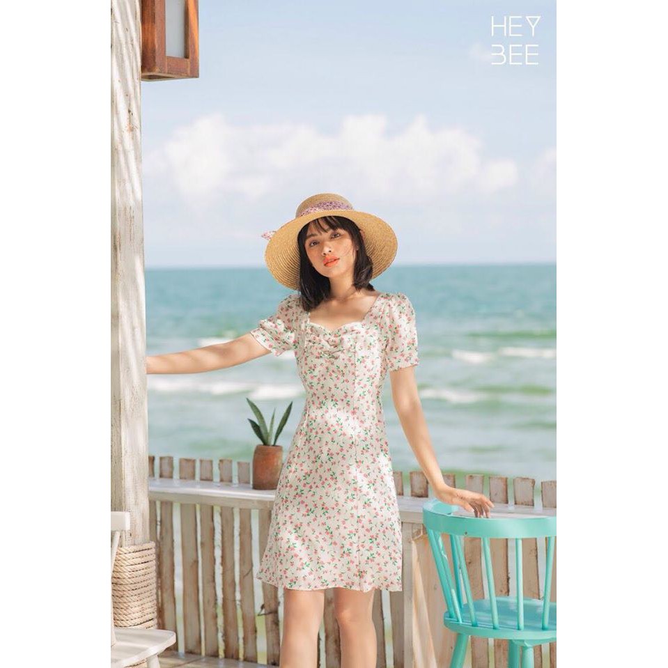 [Mã WABRWA15 giảm 15% đơn 300K] HEYBEE Đầm hoa nhún ngực Alison HT379 | BigBuy360 - bigbuy360.vn