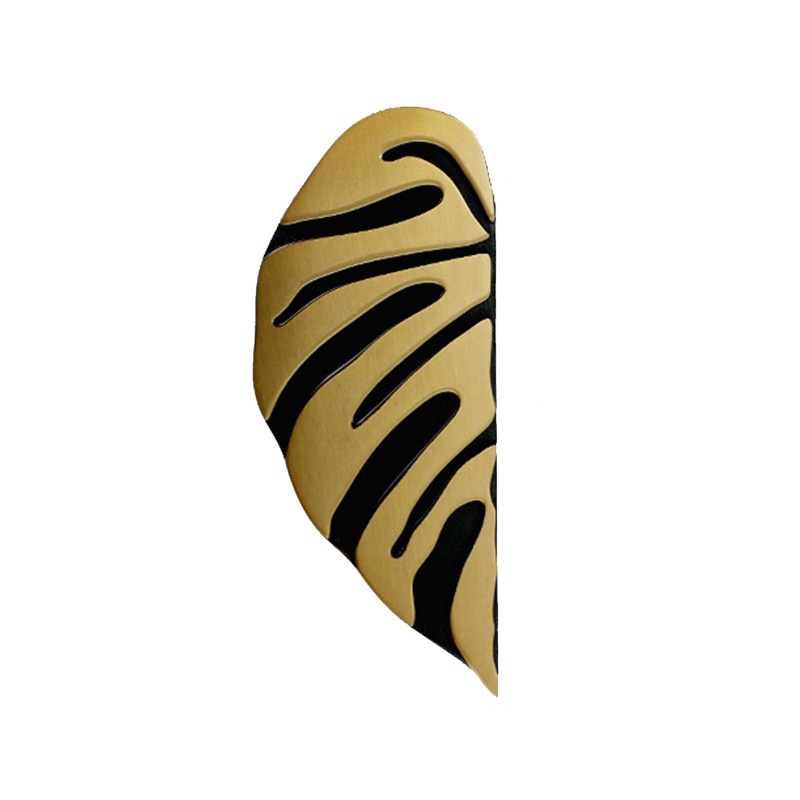 Tay Nắm Ngăn Kéo Hình Chiếc Lá Màu Vàng Đen Sang Trọng