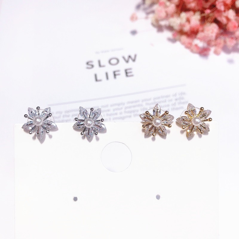 Khuyên tai hoa 2 màu