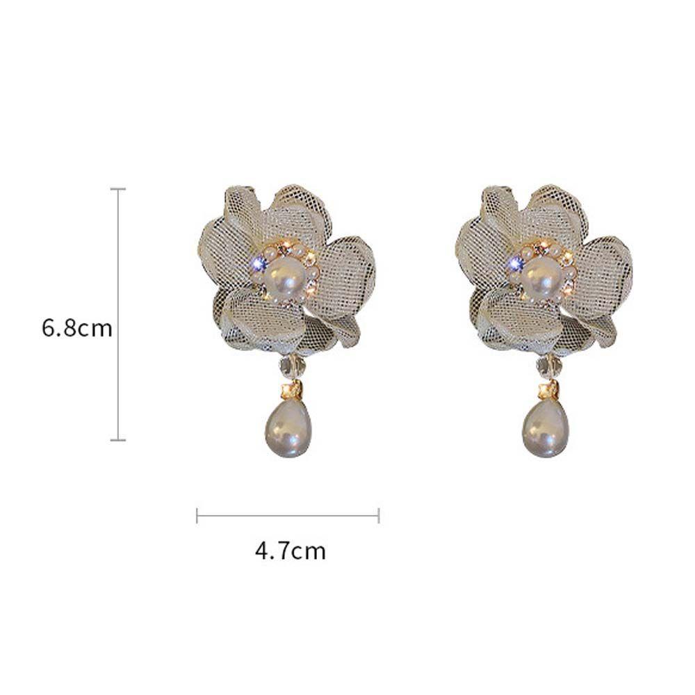 JARRED Bông Tai Tua Rua Dáng Dài Họa Tiết Hình Học Phối Ren Hoa Xinh Xắn Thời Trang Cho Nữ